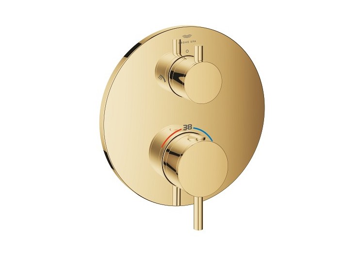 Atrio mitigeur thermostatique 2 sorties avec inverseur douche de tête / douchette Cool Sunrise - 24358GL0 - Grohe 2