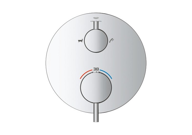 Atrio mitigeur thermostatique 2 sorties bain/douchette à main avec inverseur Chromé - 24359000 - Grohe