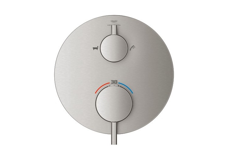Atrio mitigeur thermostatique 2 sorties bain/douchette à main avec inverseur Supersteel - 24359DC0 - Grohe