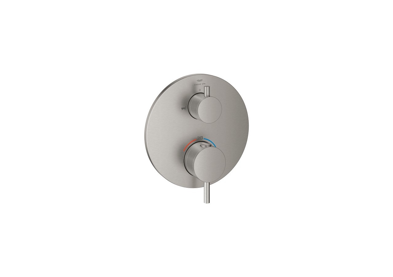 Atrio mitigeur thermostatique 2 sorties bain/douchette à main avec inverseur Supersteel - 24359DC0 - Grohe