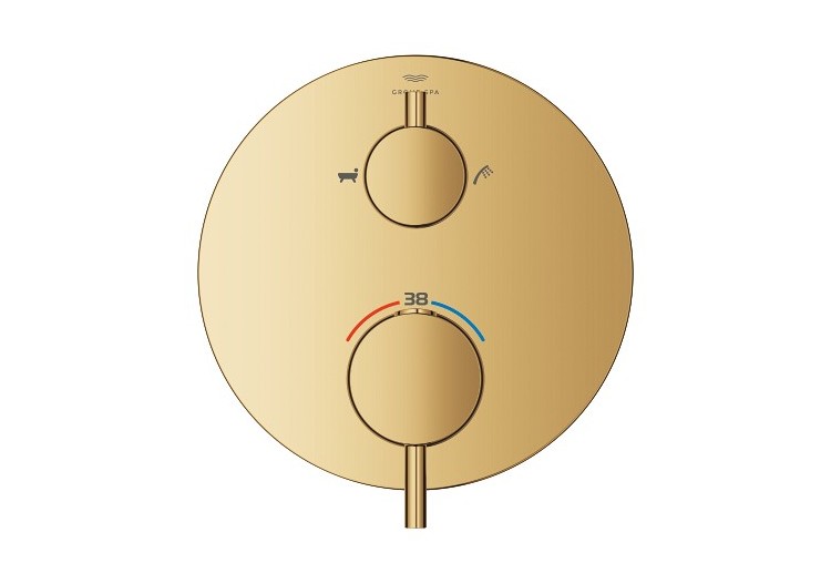 Atrio mitigeur thermostatique 2 sorties bain/douchette à main avec inverseur Cool Sunrise - 24359GL0 - Grohe
