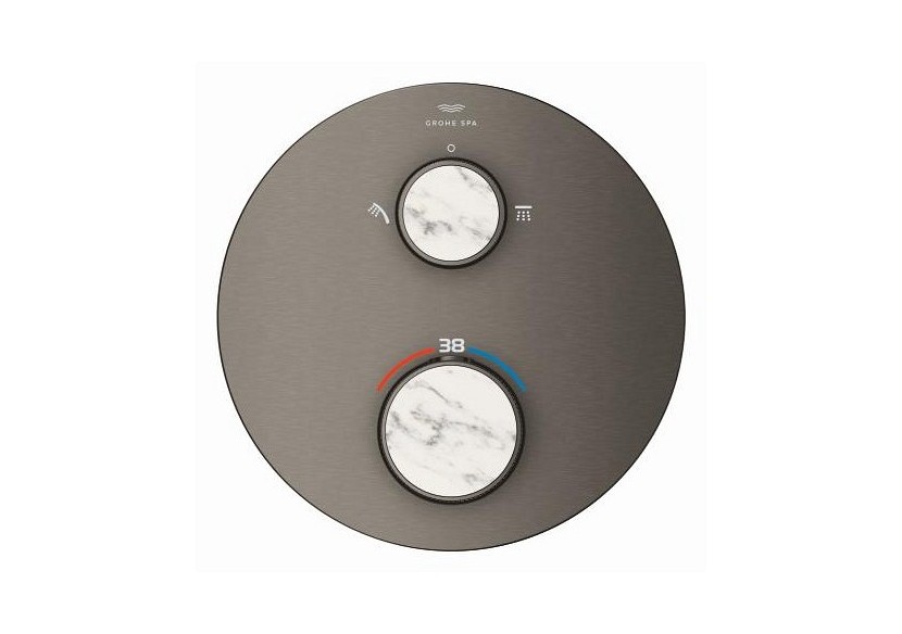 Atrio collection privée mitigeur thermostatique 2 sorties vanne débit inverseur intégré Hard Graphit - 24396AL0 - Grohe