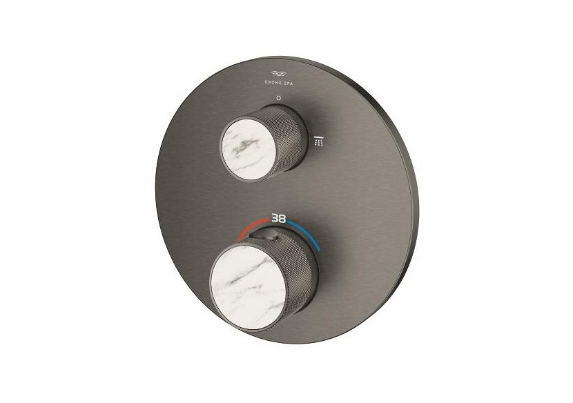Atrio collection privée mitigeur thermostatique 2 sorties vanne débit inverseur intégré Hard Graphit - 24396AL0 - Grohe