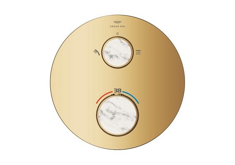 Atrio collection privée mitigeur thermostatique 2 sorties avec vanne débit + inverseur intégré - 24396GL0 - Grohe