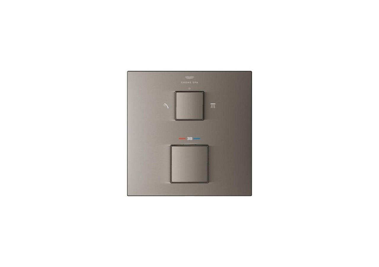 Allure brillant mitigeur thermostatique 2 sorties inverseur douche de tête/douchette Hard Graphite brossé - 24428AL0 - Grohe