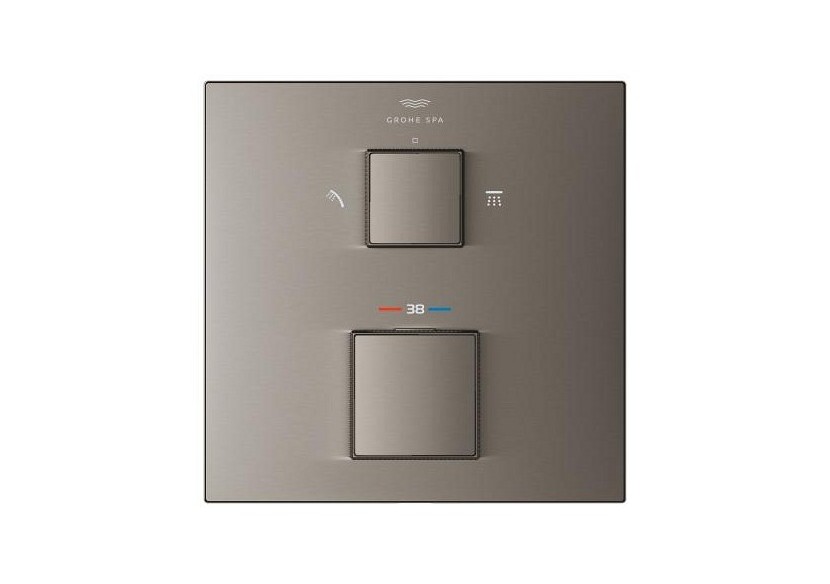 Allure brillant mitigeur thermostatique 2 sorties inverseur douche de tête/douchette Hard Graphite brossé - 24428AL0 - Grohe