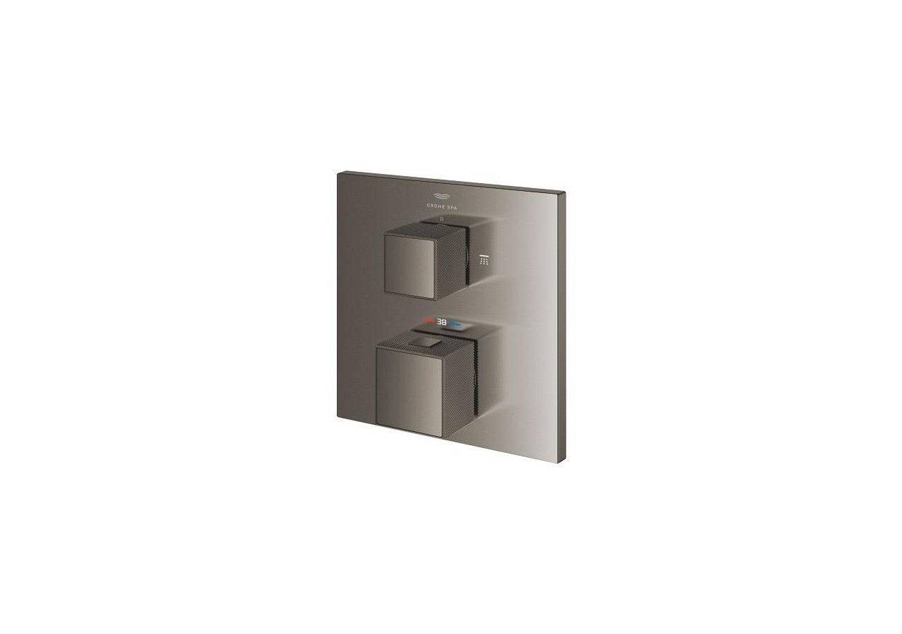 Allure brillant mitigeur thermostatique 2 sorties inverseur douche de tête/douchette Hard Graphite brossé - 24428AL0 - Grohe