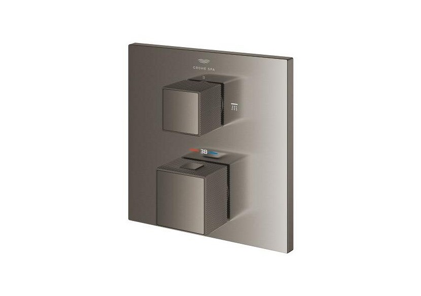 Allure brillant mitigeur thermostatique 2 sorties inverseur douche de tête/douchette Hard Graphite brossé - 24428AL0 - Grohe