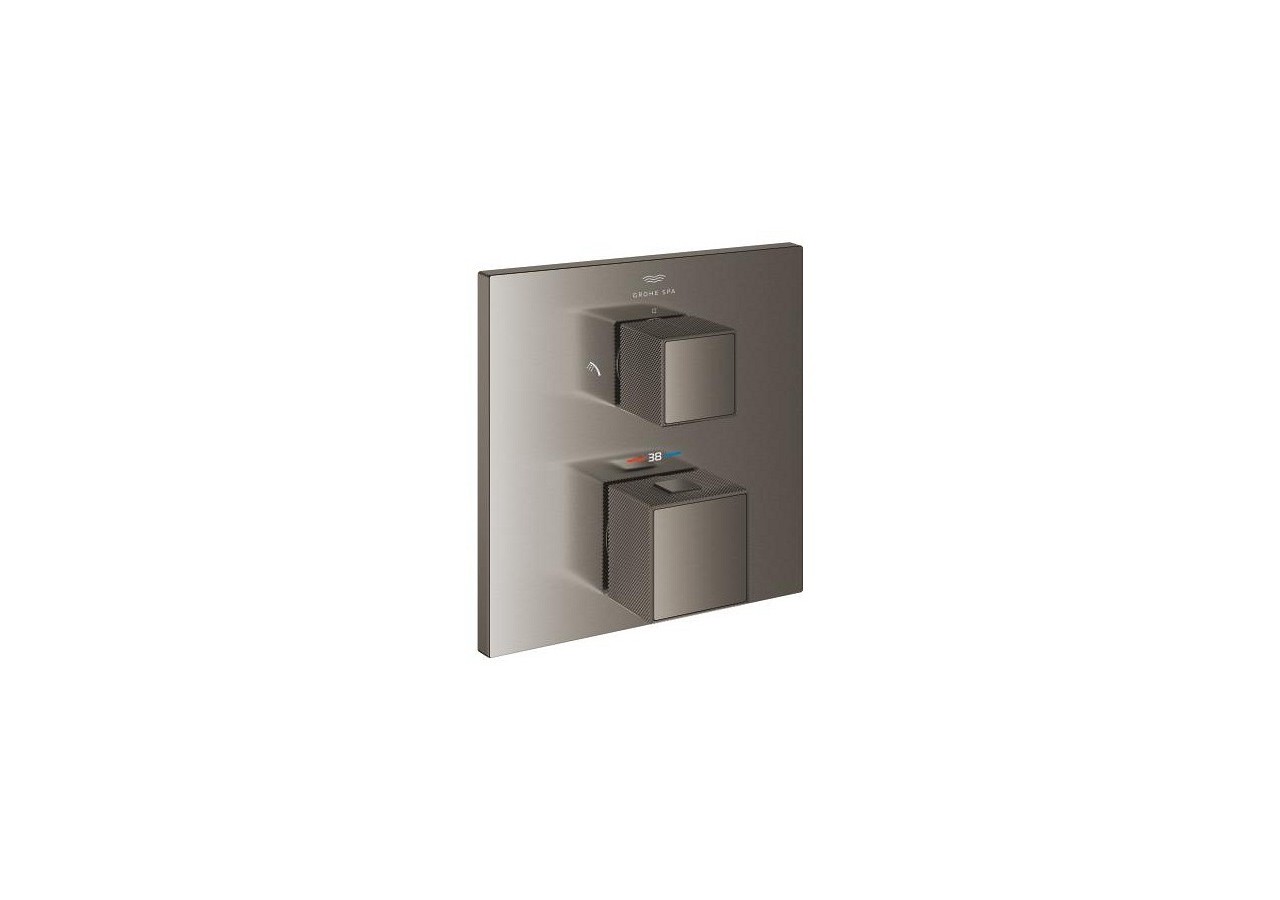 Allure brillant mitigeur thermostatique 2 sorties inverseur douche de tête/douchette Hard Graphite brossé - 24428AL0 - Grohe