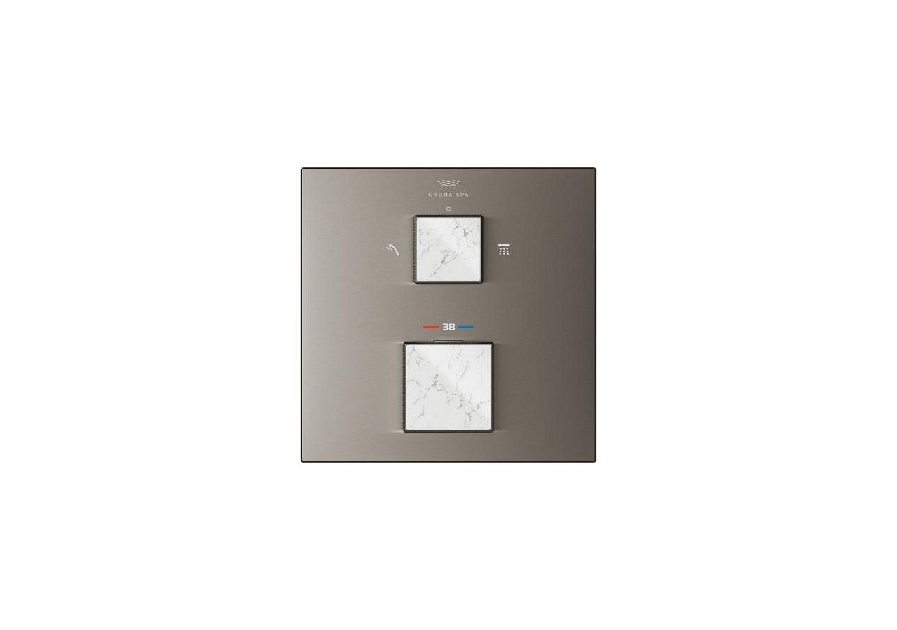 Allure brillant mitigeur thermostatique 2 sorties inverseur douche de tête/douchette Hard Graphite brossé - 24429AL0 - Grohe