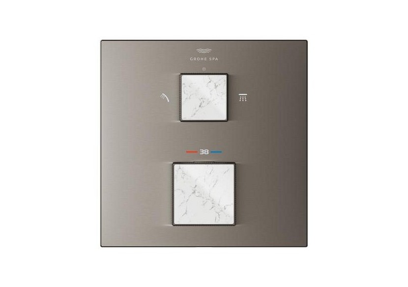 Allure brillant mitigeur thermostatique 2 sorties inverseur douche de tête/douchette Hard Graphite brossé - 24429AL0 - Grohe