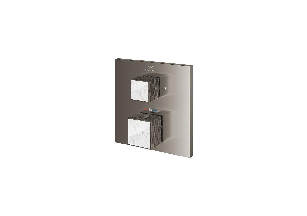 Allure brillant mitigeur thermostatique 2 sorties inverseur douche de tête/douchette Hard Graphite brossé - 24429AL0 - Grohe