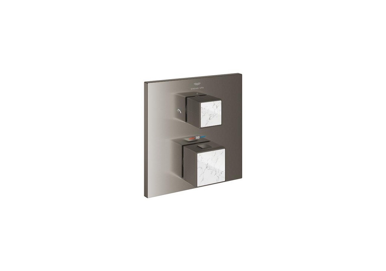 Allure brillant mitigeur thermostatique 2 sorties inverseur douche de tête/douchette Hard Graphite brossé - 24429AL0 - Grohe
