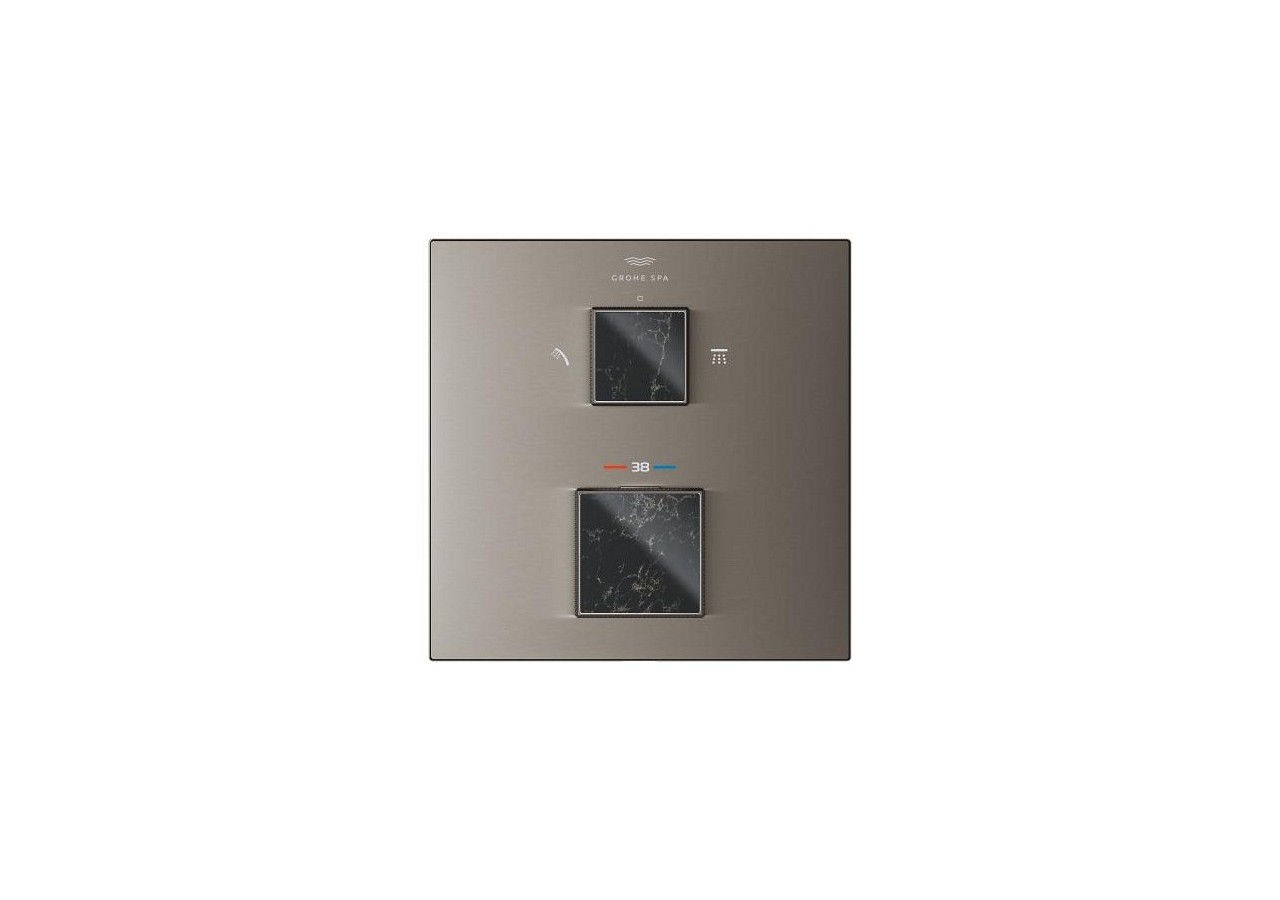 Allure brillant mitigeur thermostatique 2 sorties inverseur douche de tête/douchette Hard Graphite brossé - 24430AL0 - Grohe