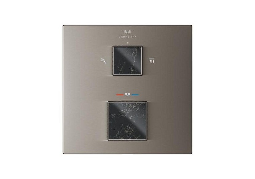 Allure brillant mitigeur thermostatique 2 sorties inverseur douche de tête/douchette Hard Graphite brossé - 24430AL0 - Grohe