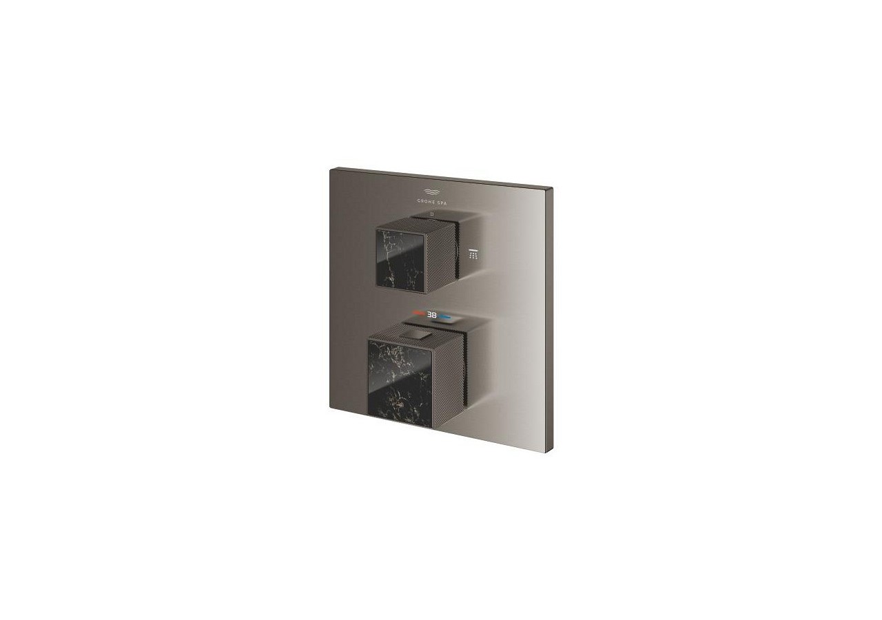 Allure brillant mitigeur thermostatique 2 sorties inverseur douche de tête/douchette Hard Graphite brossé - 24430AL0 - Grohe