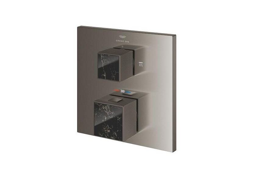 Allure brillant mitigeur thermostatique 2 sorties inverseur douche de tête/douchette Hard Graphite brossé - 24430AL0 - Grohe