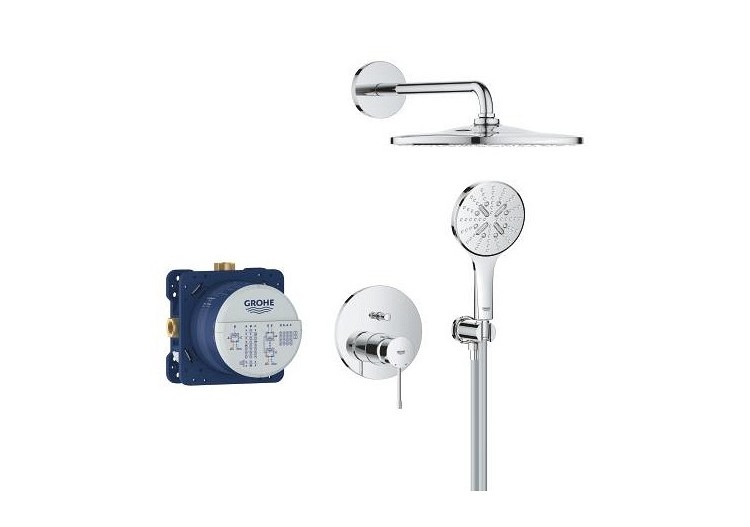 Essence ensemble de douche encastré avec rainshower mono 310 Chromé - 25287000 - Grohe