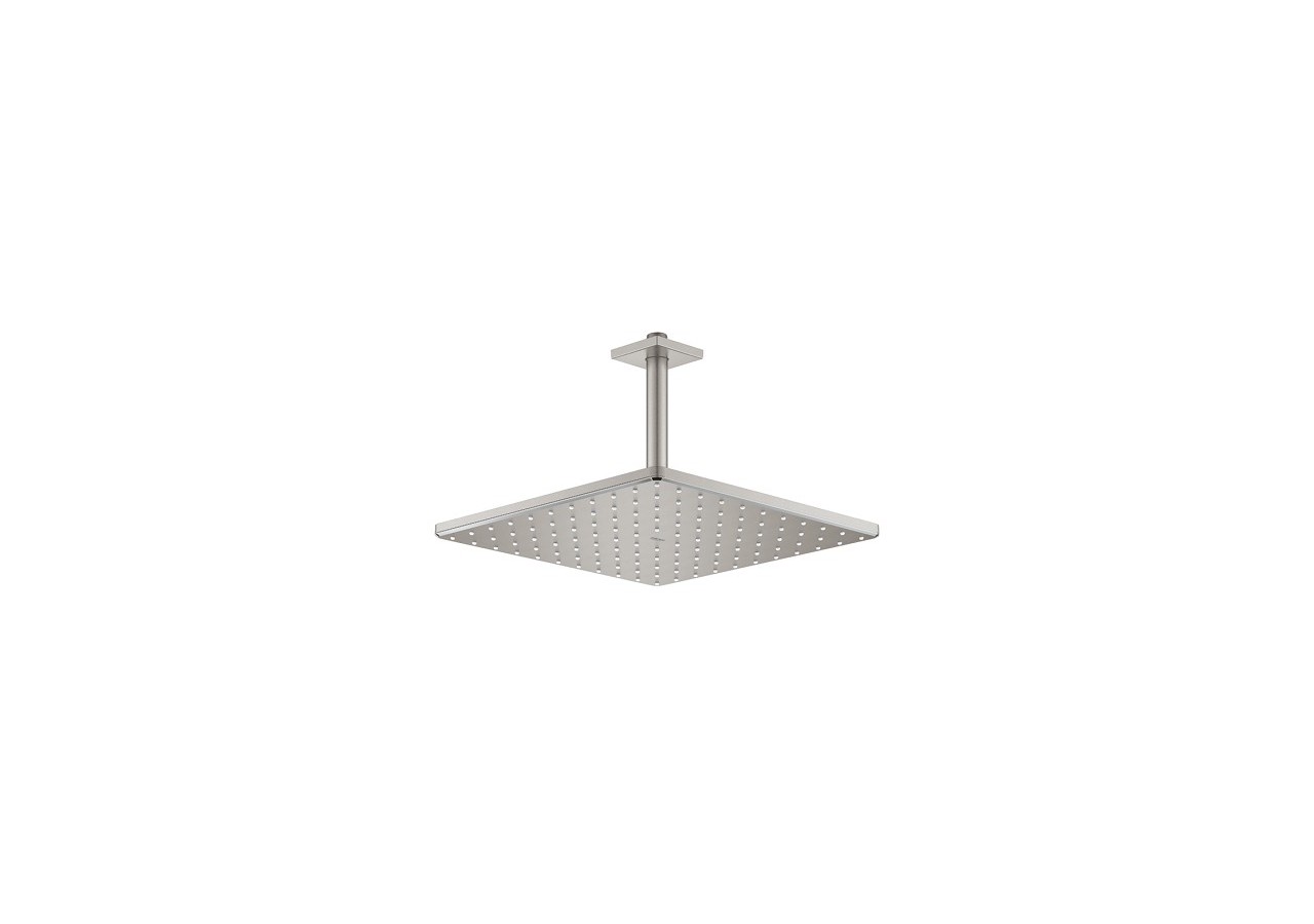 Rainshower mono 310 cube ensemble douche de tête et bras plafonnier 142 mm, 1 jet Supersteel - 26566DC0 - Grohe