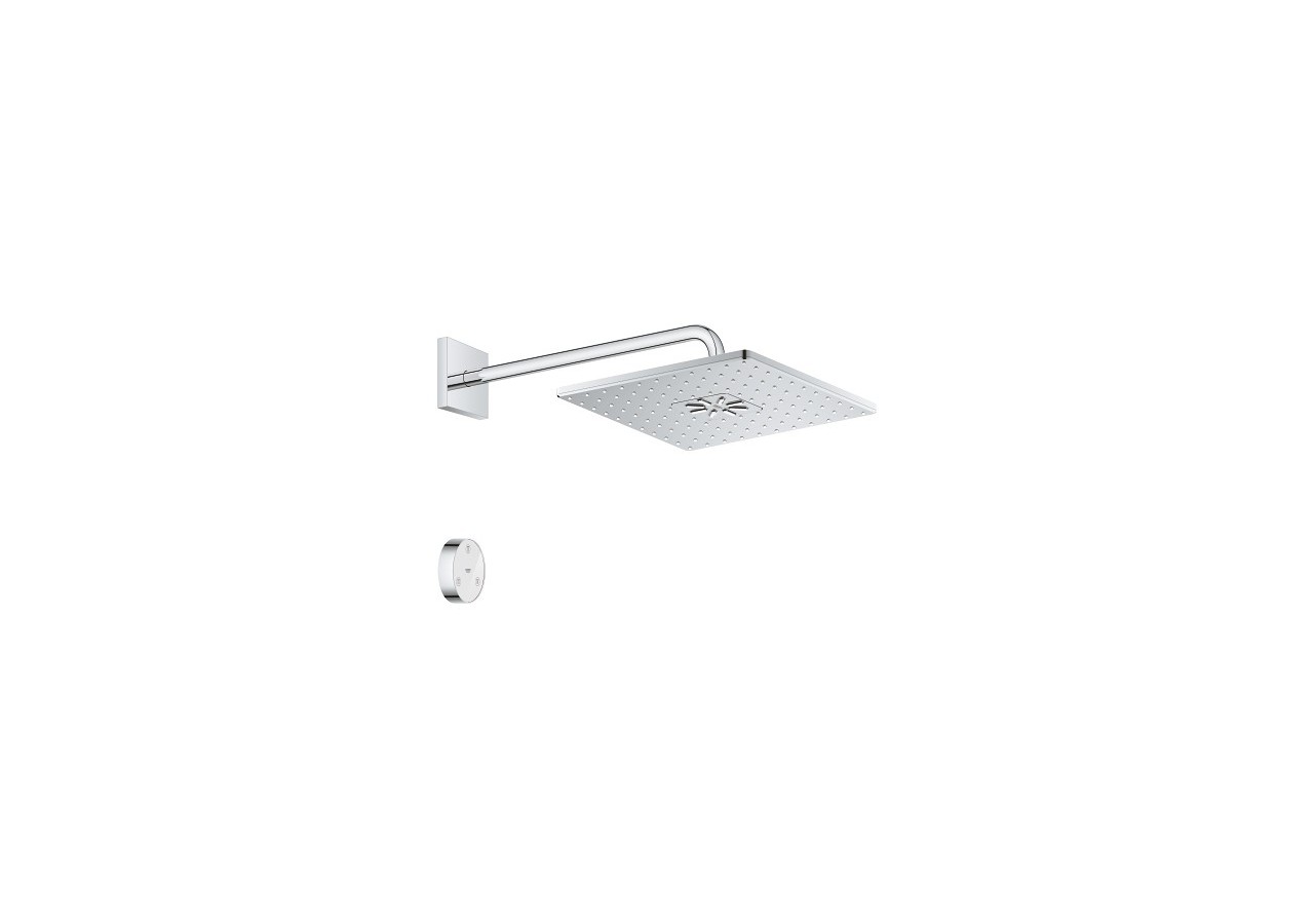 Rainshower smartconnect 310 cube ensemble de douche de tête avec bras 422 mm, 2 jets Chromé - 26642000 - Grohe