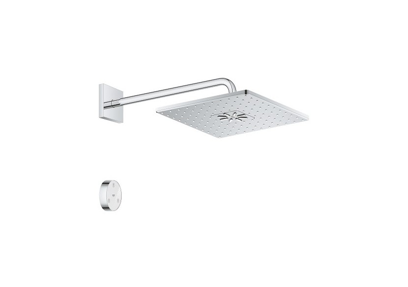 Rainshower smartconnect 310 cube ensemble de douche de tête avec bras 422 mm, 2 jets Chromé - 26642000 - Grohe