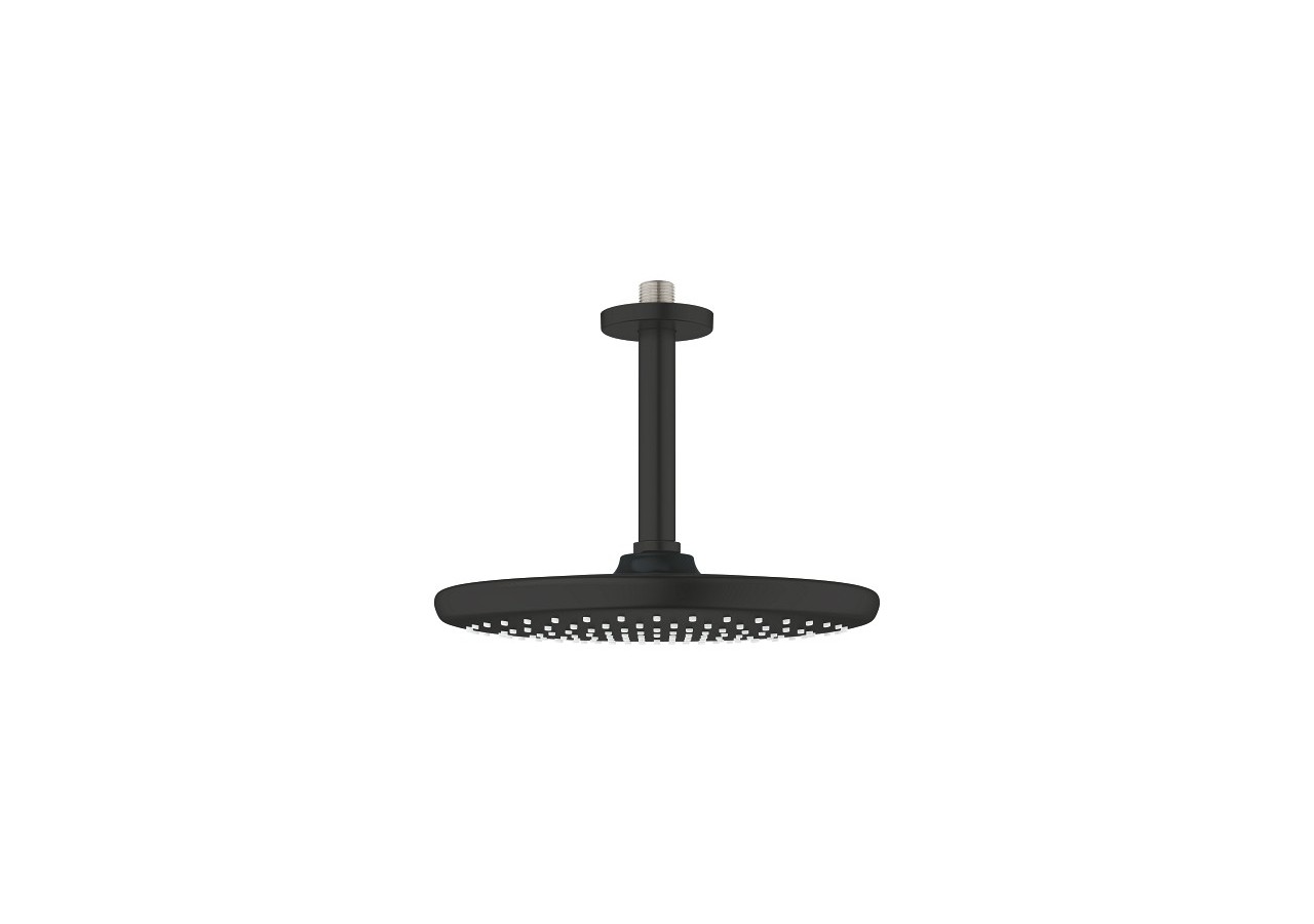 Tempesta 250 ensemble douche de tête et bras plafonnier 142 mm, 1 jet Noir mat - 266692430 - Grohe