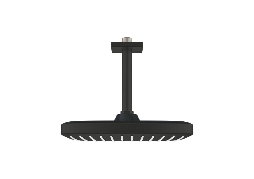 Tempesta 250 cube ensemble douche de tête et bras plafonnier 142 mm, 1 jet Noir mat - 266882430 - Grohe