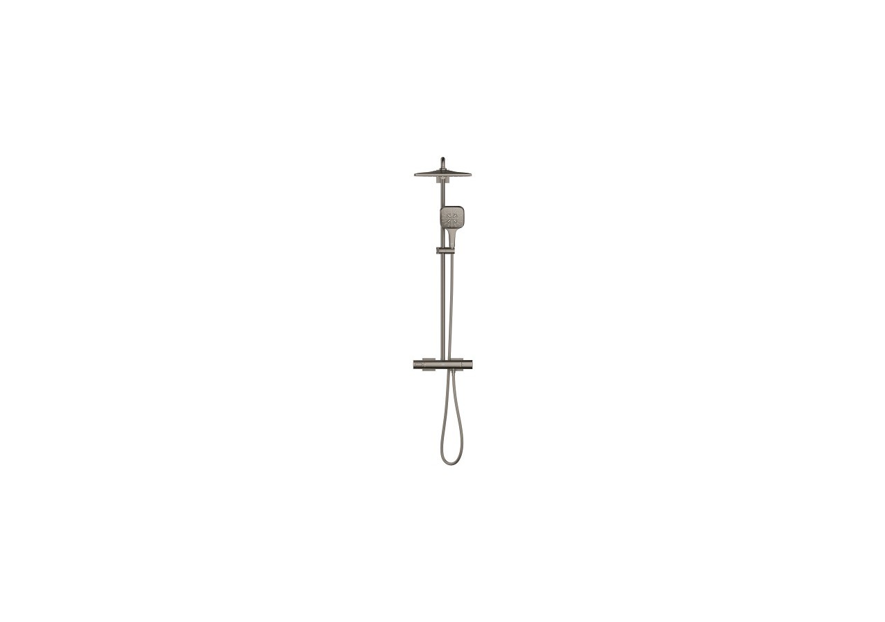 Rainshower smartactive 310 cube colonne de douche avec mitigeur thermostatique Hard Graphite brossé - 26837AL0 - Grohe