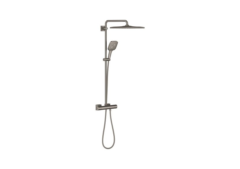 Rainshower smartactive 310 cube colonne de douche avec mitigeur thermostatique Hard Graphite brossé - 26837AL0 - Grohe