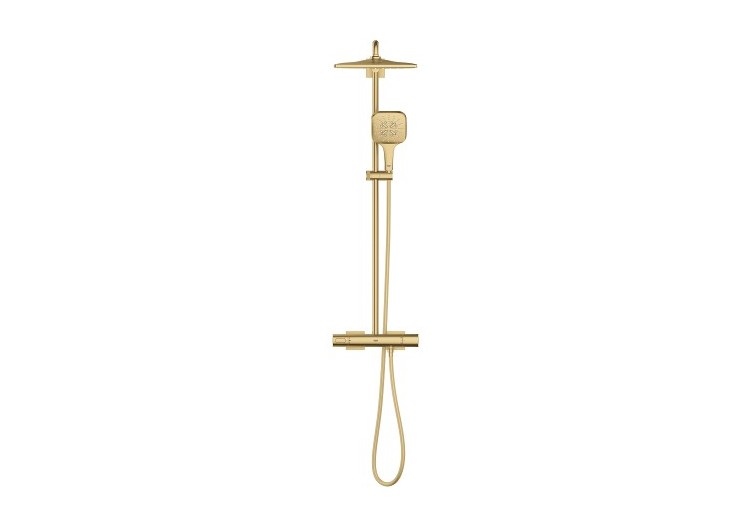 Rainshower smartactive 310 cube colonne de douche avec mitigeur thermostatique Cool Sunrise brossé - 26837GN0 - Grohe