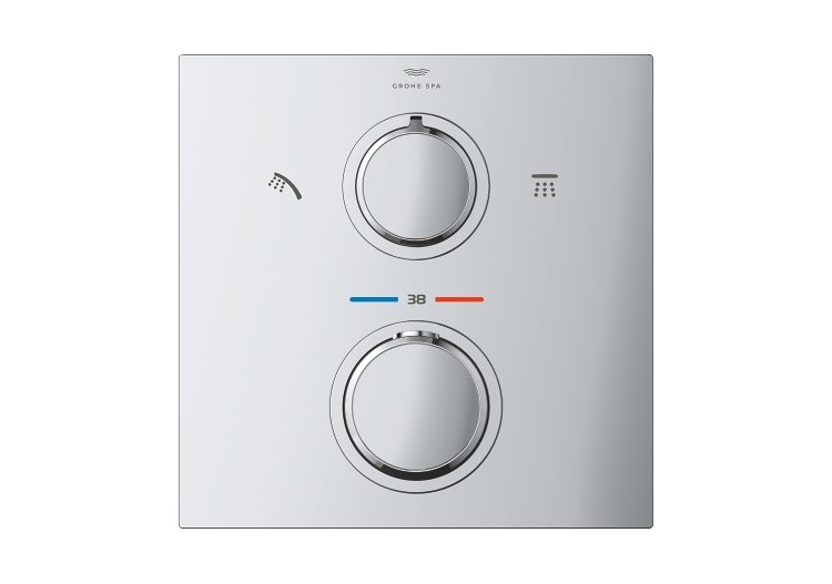 Allure mitigeur thermostatique 2 sorties avec inverseur douche de tête / douchette Chromé - 29181002 - Grohe