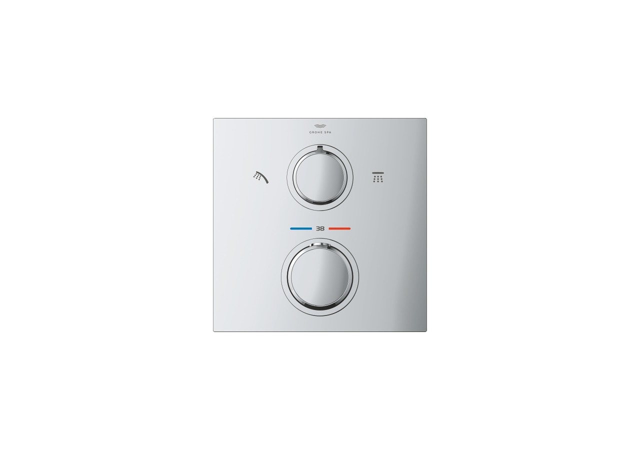 Allure mitigeur thermostatique 2 sorties avec inverseur douche de tête / douchette Chromé - 29181002 - Grohe