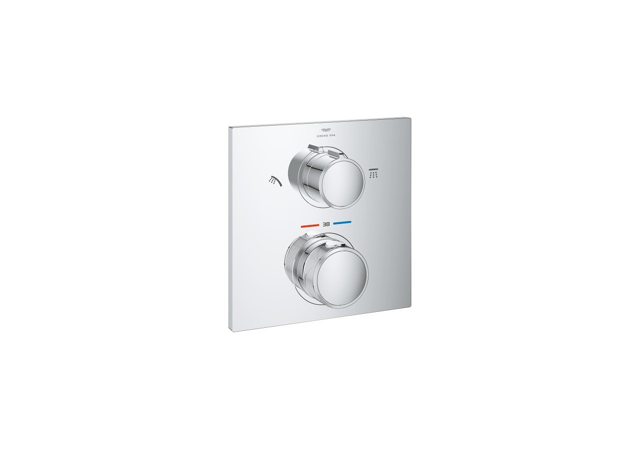 Allure mitigeur thermostatique 2 sorties avec inverseur douche de tête / douchette Chromé - 29181002 - Grohe