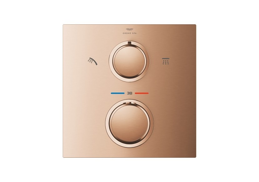 Allure mitigeur thermostatique 2 sorties avec inverseur douche de tête / douchette Warm Sunset brossé - 29181DL2 - Grohe