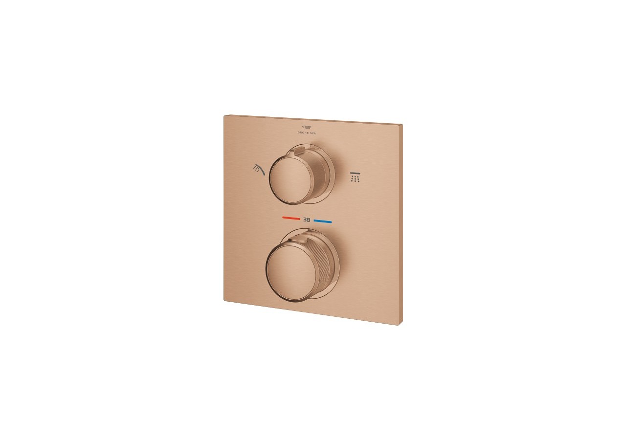 Allure mitigeur thermostatique 2 sorties avec inverseur douche de tête / douchette Warm Sunset brossé - 29181DL2 - Grohe