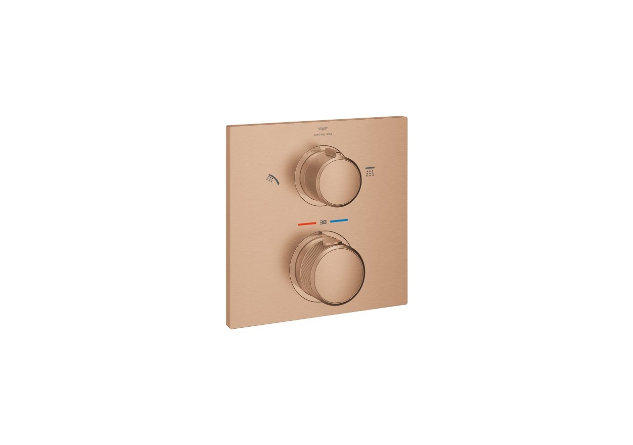 Allure mitigeur thermostatique 2 sorties avec inverseur douche de tête / douchette Warm Sunset brossé - 29181DL2 - Grohe