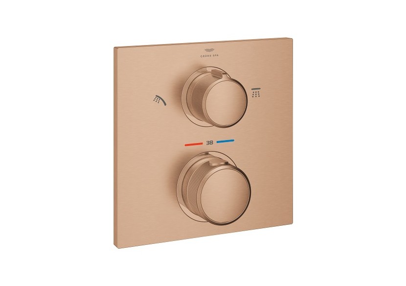 Allure mitigeur thermostatique 2 sorties avec inverseur douche de tête / douchette Warm Sunset brossé - 29181DL2 - Grohe
