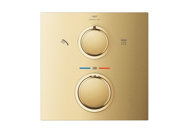 Allure mitigeur thermostatique 2 sorties avec inverseur douche de tête / douchette Cool Sunrise brossé - 29181GN2 - Grohe