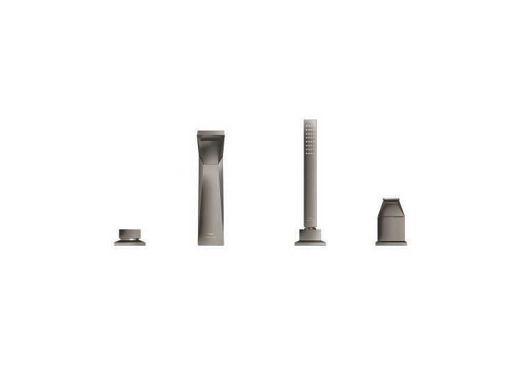 Allure brillant mitigeur bain/douche 4 trous Hard Graphite brossé - 29405AL0 - Grohe