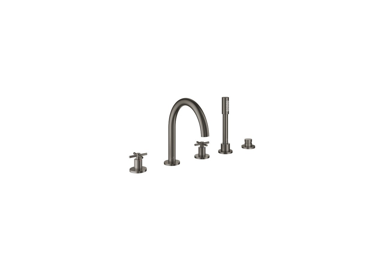 Atrio mélangeur bain/douche 5 trous Hard Graphite brossé - 29408AL0 - Grohe
