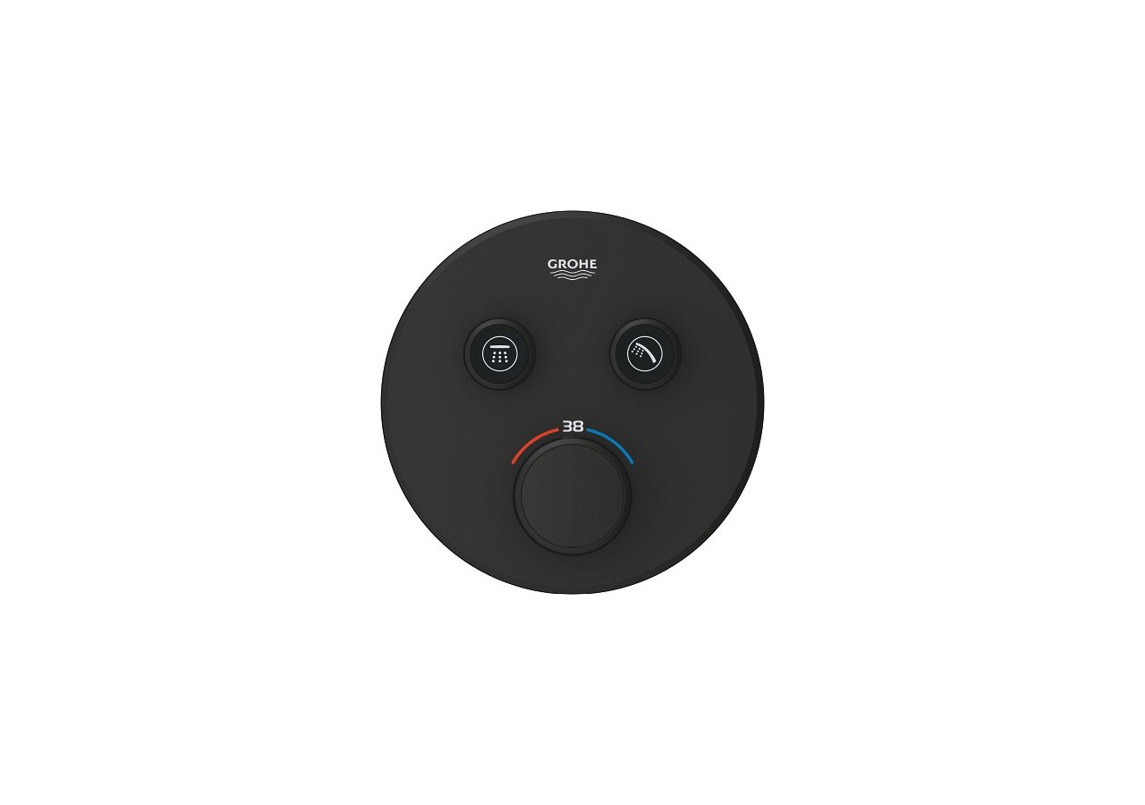 Grohtherm smartcontrol façade avec mitigeur thermostatique encastré 2 sorties Phantom Black - 29507KF0 - Grohe