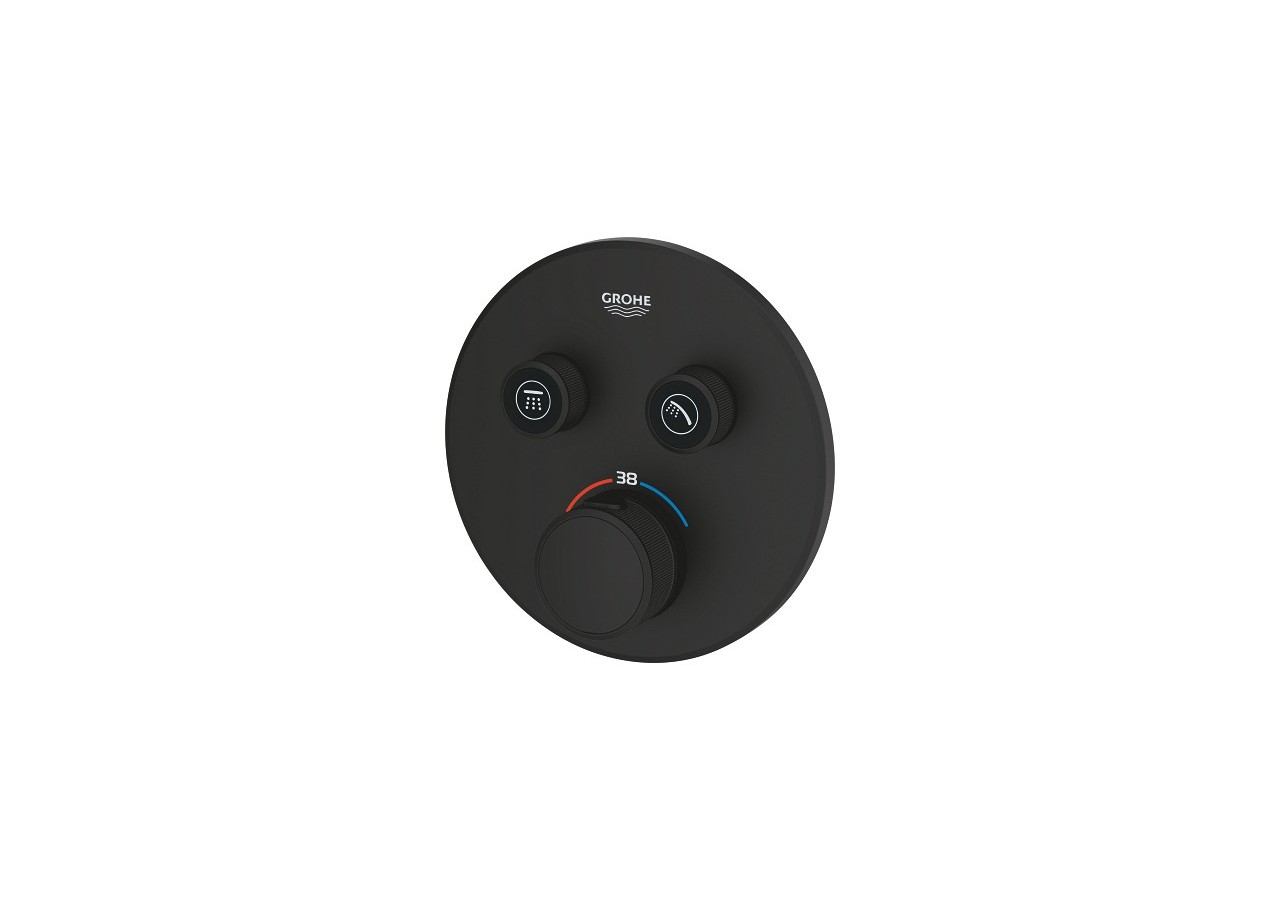 Grohtherm smartcontrol façade avec mitigeur thermostatique encastré 2 sorties Phantom Black - 29507KF0 - Grohe