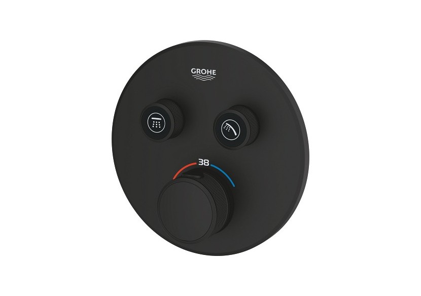 Grohtherm smartcontrol façade avec mitigeur thermostatique encastré 2 sorties Phantom Black - 29507KF0 - Grohe