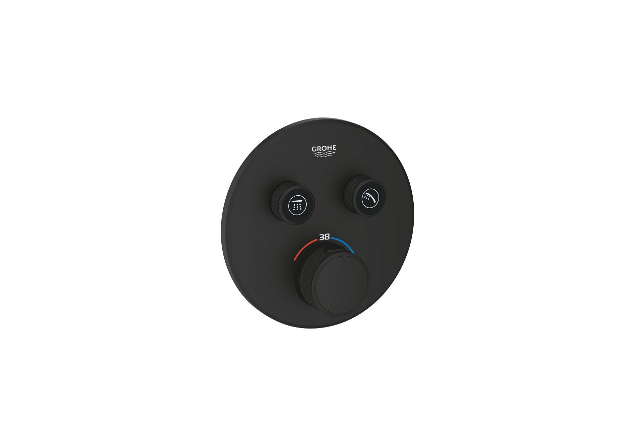 Grohtherm smartcontrol façade avec mitigeur thermostatique encastré 2 sorties Phantom Black - 29507KF0 - Grohe