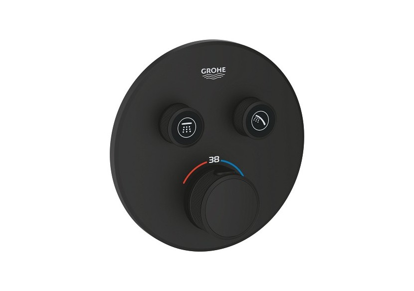 Grohtherm smartcontrol façade avec mitigeur thermostatique encastré 2 sorties Phantom Black - 29507KF0 - Grohe