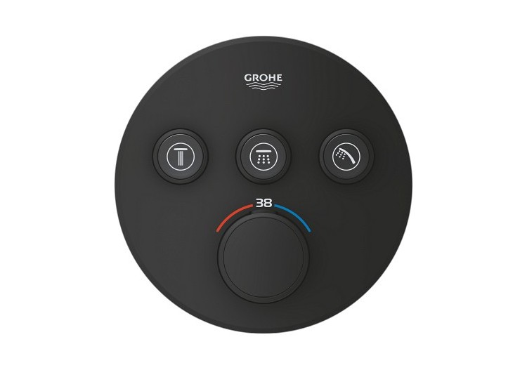 Grohtherm smartcontrol façade avec mitigeur thermostatique encastré 3 sorties Phantom Black - 29508KF0 - Grohe