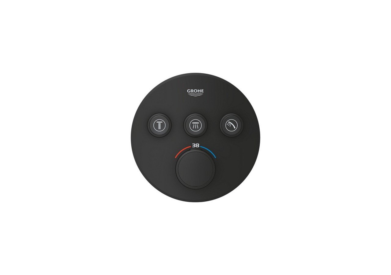 Grohtherm smartcontrol façade avec mitigeur thermostatique encastré 3 sorties Phantom Black - 29508KF0 - Grohe