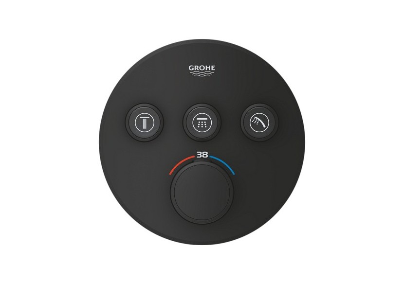 Grohtherm smartcontrol façade avec mitigeur thermostatique encastré 3 sorties Phantom Black - 29508KF0 - Grohe