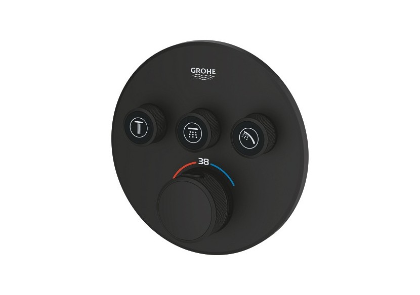 Grohtherm smartcontrol façade avec mitigeur thermostatique encastré 3 sorties Phantom Black - 29508KF0 - Grohe