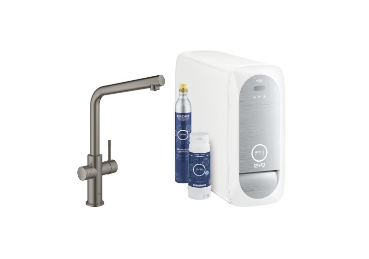 Grohe blue home kit de démarrage - mitigeur bec l Hard Graphite brossé - 31454AL1 - Grohe 2